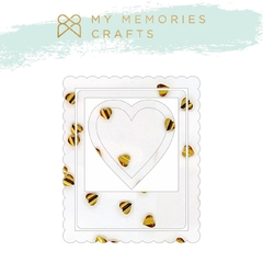 Kit com 3 Unidades - Molduras em Acrílico com Corações Dourados - My Memories Crafts - Coleção My Love - MMCMLV-11