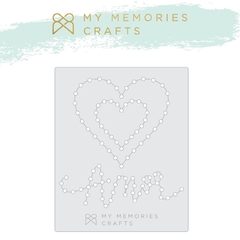 Kit com 3 Unidades - Régua de Costura Amor - My Memories Crafts - Coleção My Love - MMCMLV-12