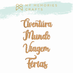 Kit 3 Unidades - Palavras em Cortiça - My Memories Crafts - Colação My Travel - MMCMT2-14
