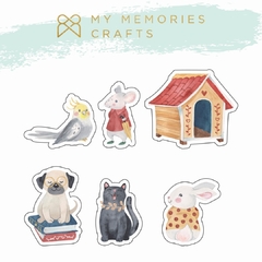 Kit com 3 Unidades - Acrílicos Estampados - My Memories Crafts - Coleção Meus Pets - MMCMP2-11