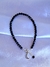 PULSERA DE PLATA 925, CRISTALES NEGROS Y DIJE COLGANTE - comprar online