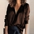 Cetim chiffon blusa solta - loja online