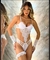 Body Sexy Branco com luvas e perneira REF 36972 - GLAMOUR