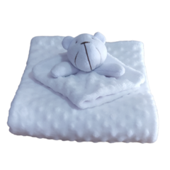 Cobertor Manta Soft com Naninha Branco - Biely Baby | Loja de Bebê Online | Enxoval de Bebe