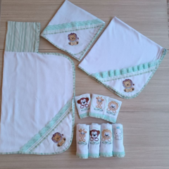 Enxoval de Bebe Luxo Kit 10 Pçs Tema Safari Verde - comprar online