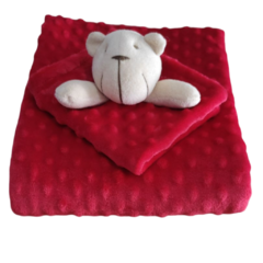 Cobertor Manta Soft com Naninha Vermelho - Biely Baby | Loja de Bebê Online | Enxoval de Bebe