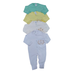 Kit 4 Macacão de Bebê Suedine 100% Algodão Cores Variadas - comprar online