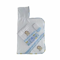 Kit 12 Pçs Enxoval Bebe Menino Tema Safari Azul Hora Do Banho - comprar online