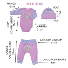 Imagem do Conjunto Body Longo e Calça Saruel + Touca - Menina