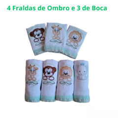 Enxoval de Bebe Luxo Kit 10 Pçs Tema Safari Verde - Biely Baby | Loja de Bebê Online | Enxoval de Bebe