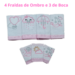 Enxoval de Bebe Luxo Kit 10 Pçs Tema Chuva de Amor - Biely Baby | Loja de Bebê Online | Enxoval de Bebe