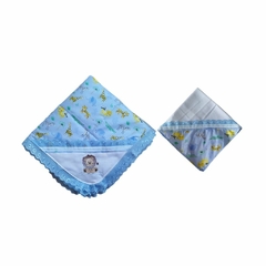 Kit 12 Pçs Enxoval Bebe Menino Tema Safari Azul Hora Do Banho - Biely Baby | Loja de Bebê Online | Enxoval de Bebe