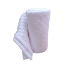 Cobertor Plush Soft Bolinha Luxo antialérgico Branco