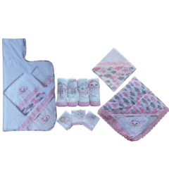 Enxoval de Bebe Kit 12 Peças Tema Nuvem Menina