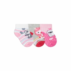 Kit 3 Meias Fun Socks Bebê Estampada