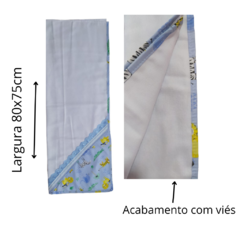 Imagem do Kit Cueiro Flanelado e Manta Acolchoada Estampada Bordada Bebê Menino