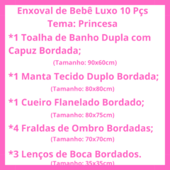 Enxoval de Bebe Luxo Kit 10 Pçs Tema Princesa