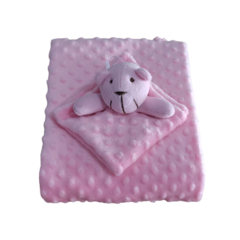 Cobertor Manta Soft com Naninha Rosa - Biely Baby | Loja de Bebê Online | Enxoval de Bebe