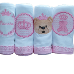 Fralda de Pano para Bebê - Luxo (Kit com 4/UN) Coleção Princesa - comprar online