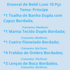 Enxoval de Bebe Luxo Kit 10 Pçs Tema Príncipe