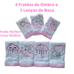 Kit Enxoval de Bebê Luxo 16 Peças Tema Chuva de Amor na internet