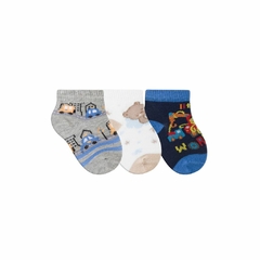 Kit 3 Meias Fun Socks Bebê Estampada