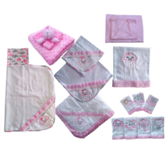 Kit Enxoval de Bebê Luxo 16 Peças Tema Chuva de Amor