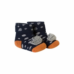 Meia Fun Socks Baby com Aplique Bichinho 3D Jacare