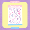 Cartela - Confetes Coloridos roxinhas