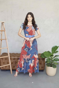 Vestido longo estampa floral - comprar online