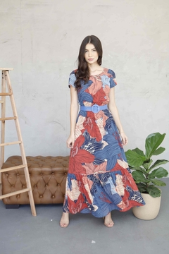 Vestido longo estampa floral