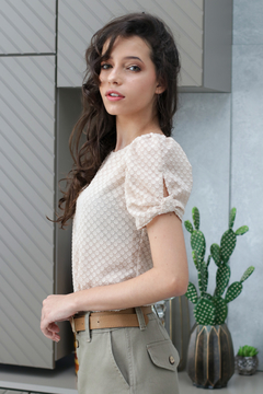 Blusa crepe manga laço - comprar online