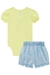 Conjunto de Body em Cotton e Shorts em Jeans Liz Kukiê 69256 - Lari Baby & Kids