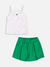 CONJ. BLUSA REGATA E SHORTS SAIA BRANCO/VERDE MOMI H5719 - loja online