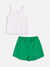 Imagem do CONJ. BLUSA REGATA E SHORTS SAIA BRANCO/VERDE MOMI H5719