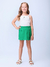 CONJ. BLUSA REGATA E SHORTS SAIA BRANCO/VERDE MOMI H5719