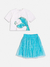 CONJ. BLUSA PEQUENA SEREIA E SAIA TULE DE GLITTER AZUL H5730 - loja online