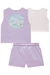 TRIO DE COLETE E SHORTS EM SARJA E TOP EM SOFT LILAS KUKIE76126 - loja online