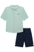 CONJ. CAMISA MC E BERMUDA AZUL LUC.BOO 73983 - Lari Baby & Kids