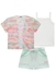 TRIO C/ KIMONO , BLUSA ALCA E SHORT KUKIE 76025 - Lari Baby & Kids