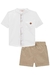 Conj. Camisa e Bermuda em Sarja Branco Luc.boo 75268