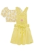 CONJ. SALOPETE E BLUSA EM LAISE AMARELO KUKIE 77215