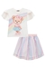 COMJ. BLUSA E SAIA DE TULE ARCO IRIS KUKIE 77414 - Lari Baby & Kids