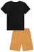 CONJ. CAMISETA E BERMUDA EM COTTON JEANS PRETO LUC.BOO 77665 - Lari Baby & Kids