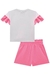 CONJ. BLUSA BOXY E SHORTS TEXTURA ROSA KUKIE 77933 - Lari Baby & Kids