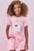 BLUSA EM COTTON E TULE UNICORNIO ROSA KUKIE 77005