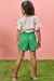 CONJ. BLUSA BOXY E SHORTS EM BLEND DE LINHO VERDE KUKIKE 76997 - comprar online