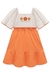 VESTIDO EM COTTON LINHO FLOWERS AND SUN LARANJA KUKIE 76967 - Lari Baby & Kids