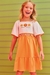 VESTIDO EM COTTON LINHO FLOWERS AND SUN LARANJA KUKIE 76967 - comprar online