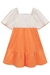 VESTIDO EM COTTON LINHO FLOWERS AND SUN LARANJA KUKIE 76967 - loja online